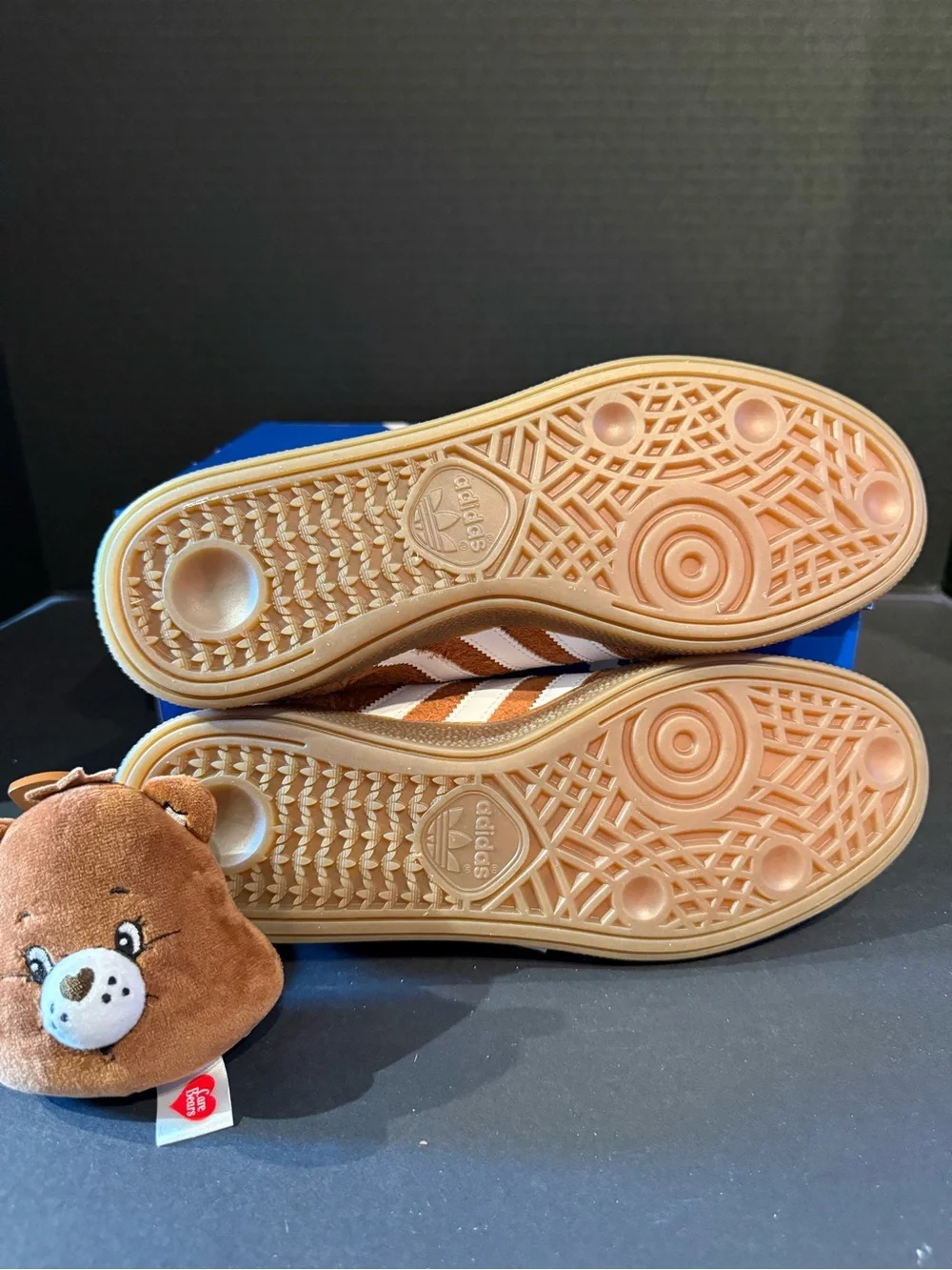 adidas “Care Bear” Tan Suede Handball Spezial with carebear womens size 9